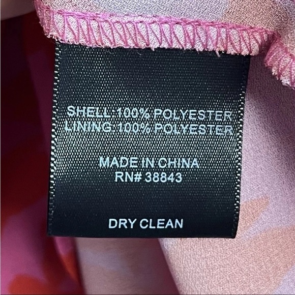 Sam Edelman Sz XS Dress Botanical Tiered Pink Coral Ruffle Midi Wedding Party EC - Picture 10 of 16